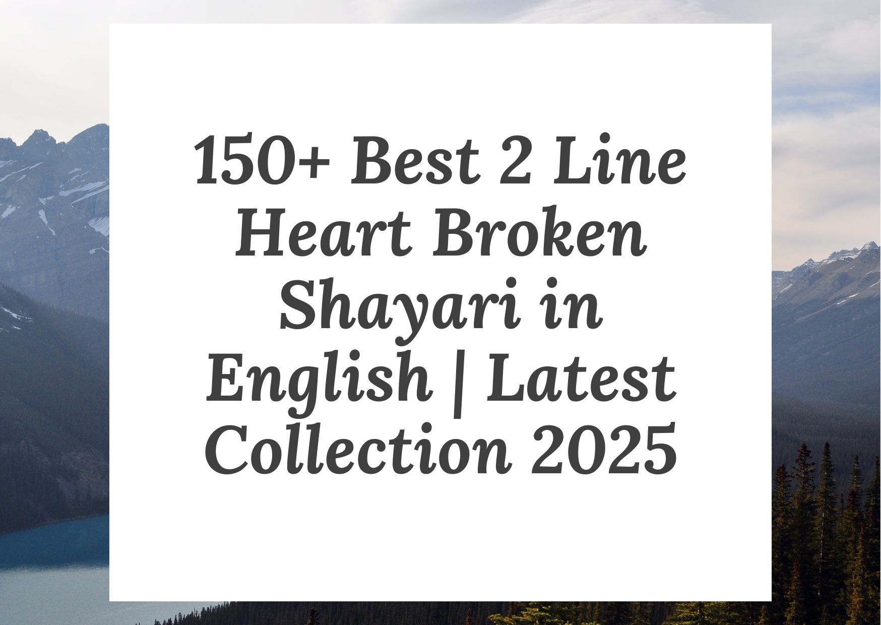 2 line heart broken shayari in english