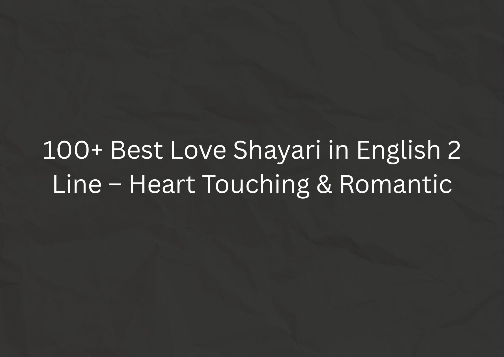 love shayari in english 2 line