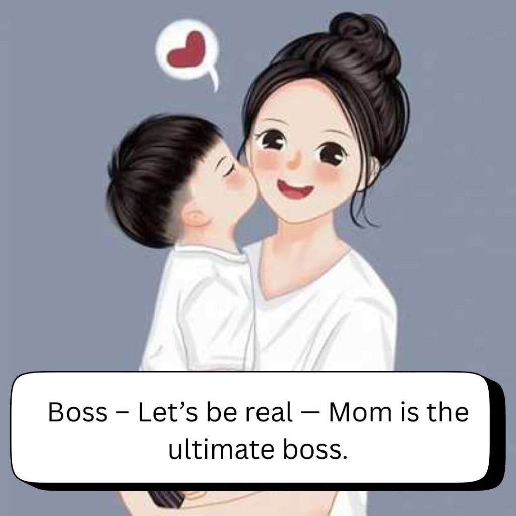 one word caption for mom